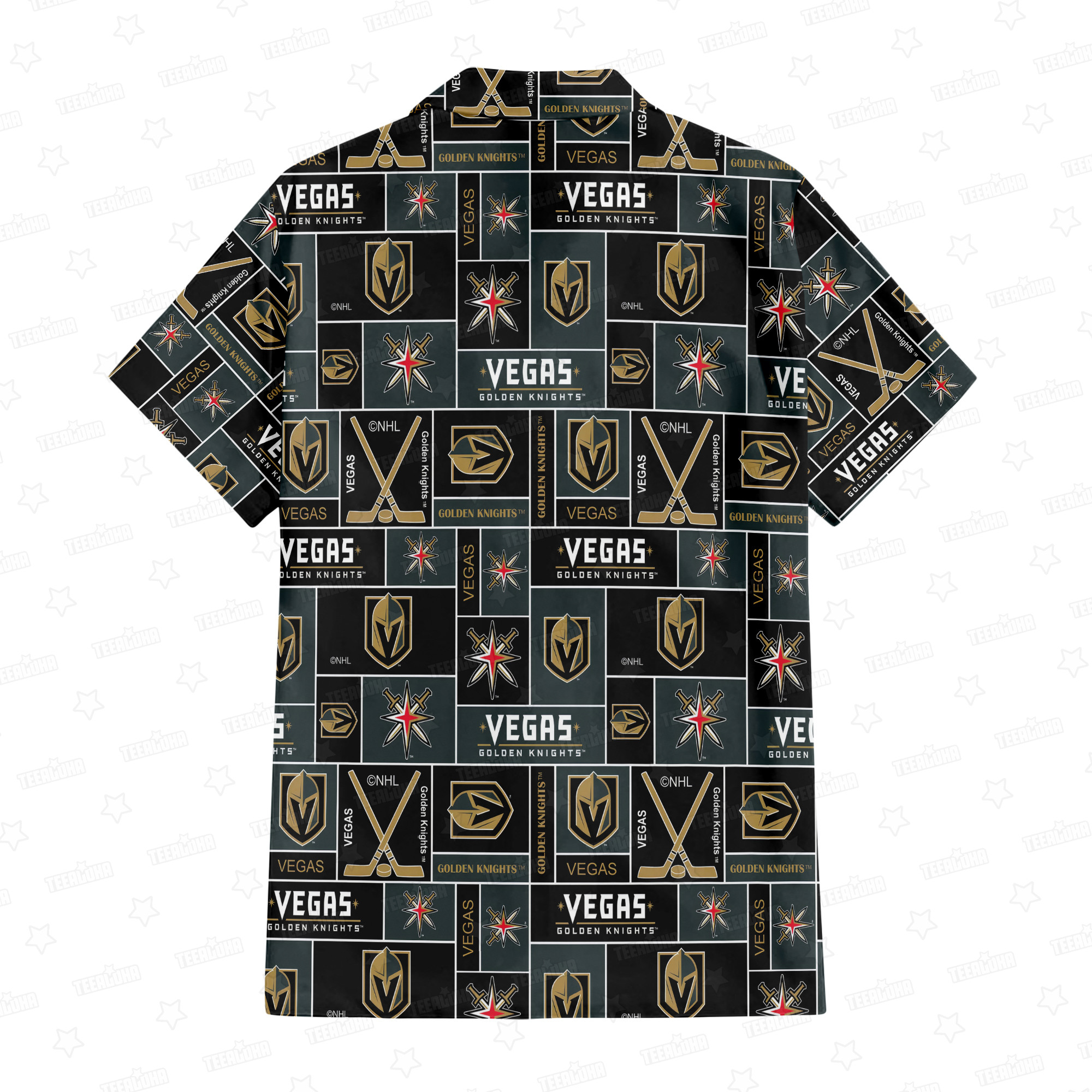 Vegas Golden Knights Glittering Armor Hawaiian Shirt