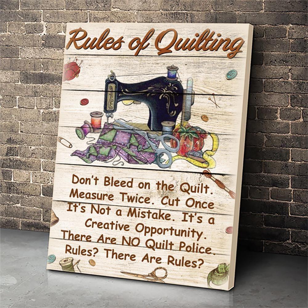 Rules Of Quilting Canvas Print Wall Art – Matte Canvas