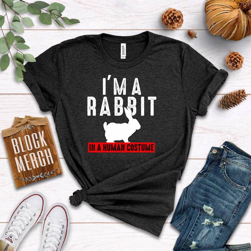 Crushtee Rabbit Human Costume Shirt Tank Top Hoodie Cute Rabbit Shirt Funny Bunny Shirt Rabbit Lover Gift Rabbit Owner Shirt Long Sleeve Hoodie