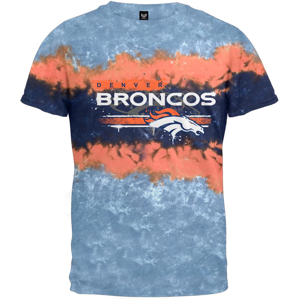 Denver Broncos – Horizontal Stencil Tie-Dye T-Shirt