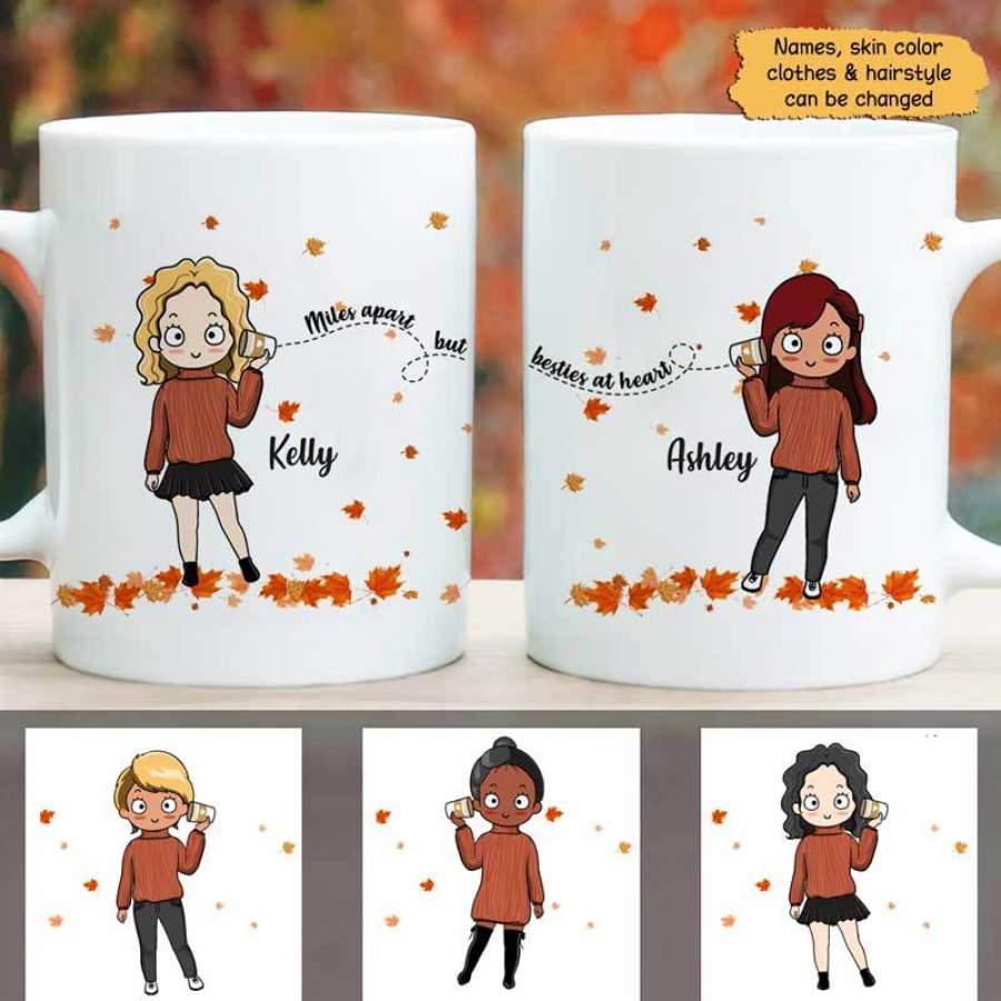 Fall Cartoon Girl Phone Cup Long Distance Personalized Mug