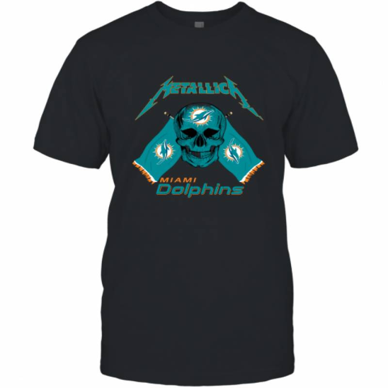 Metallica Miami Dolphins Skull Flag Shirt T-Shirt