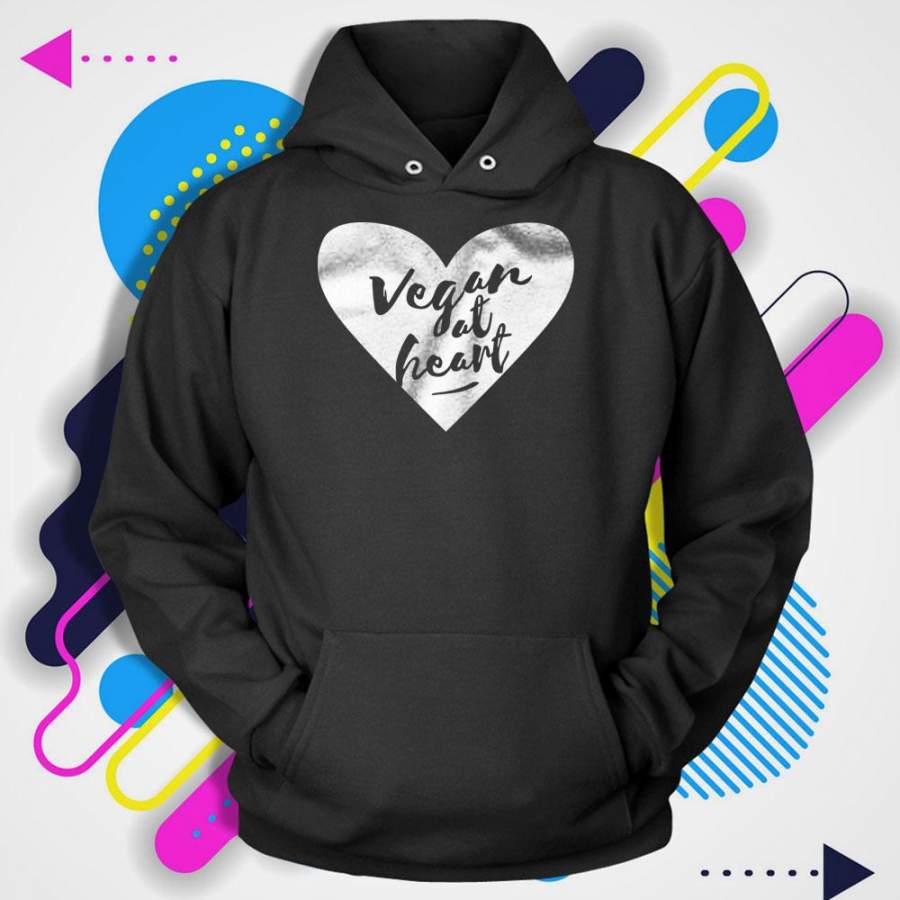 Vegan At Heart Animal Rights Plant Based Love Men’S Hoodie