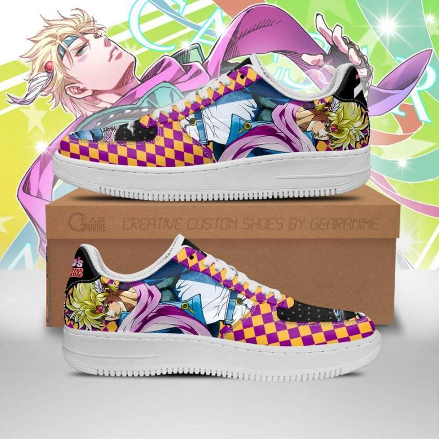 Caesar Anthonio Zeppeli Air Sneakers JoJo Anime Shoes Fan Gift Idea PT06