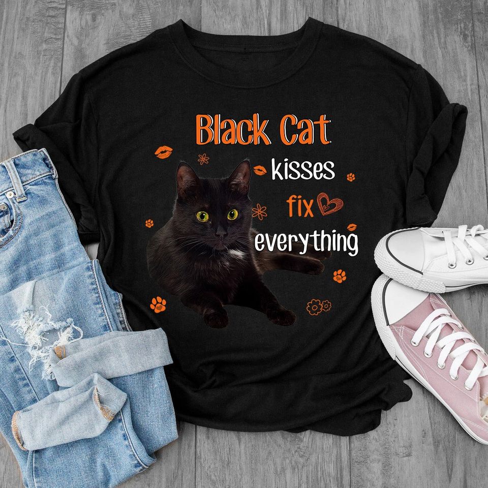 Black Cat Kisses Fix Everything Gift Standard/Premium T-Shirt