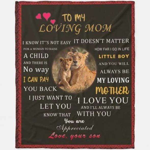 To My Loving Mom I Just Want To Let You Know That Fleece Blanket Gift For Mom From Son Home Decor Bedding Couch Sofa Soft And Comfy Cozy