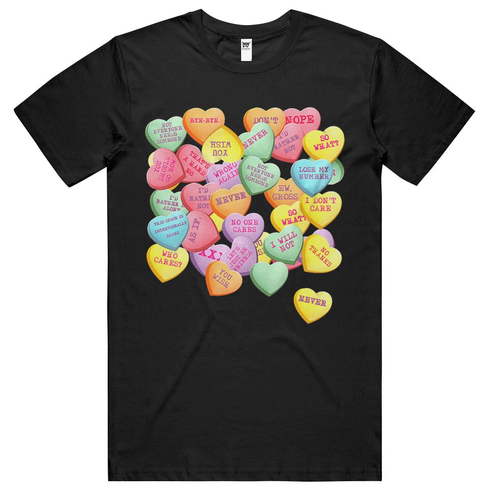 Vintage Candy Conversation Hearts For Anti Valentine’S Day T Shirts