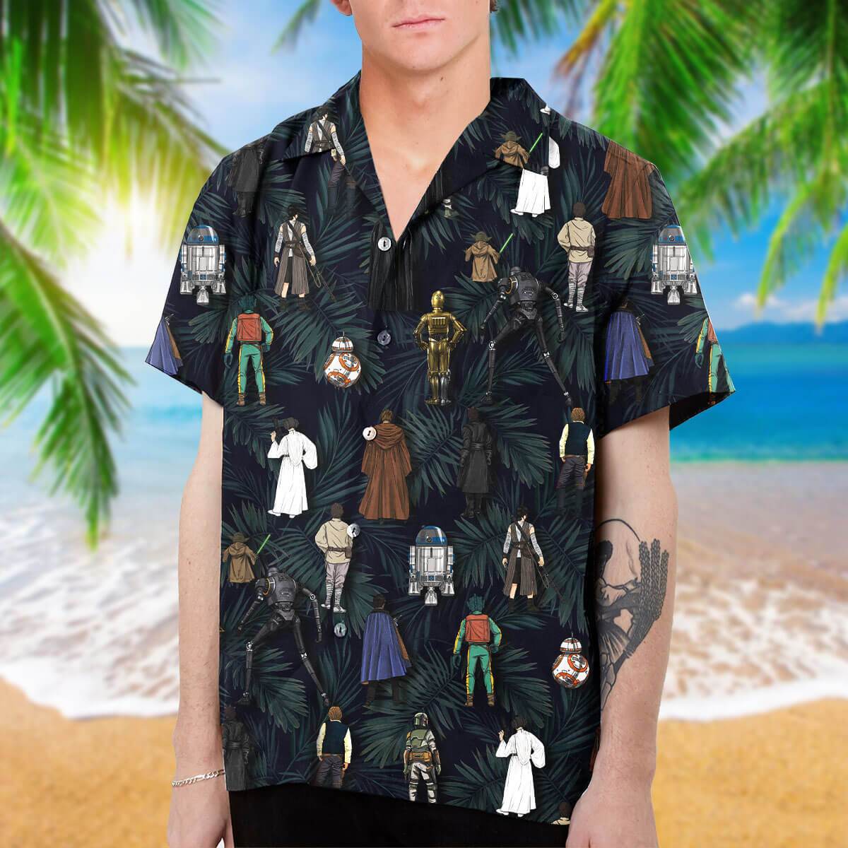 Characters Collection Art Hawaii Shirt And Beach Short Ha6009