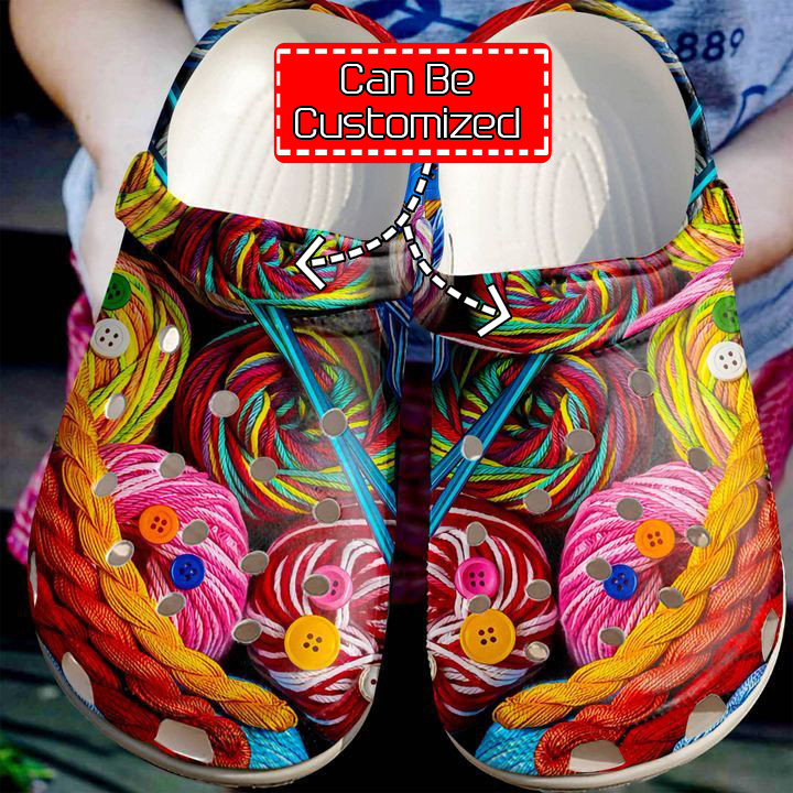 Knitting Crocs – Personalized Knitting Colorful Yarn Clog Shoes For Men And Women