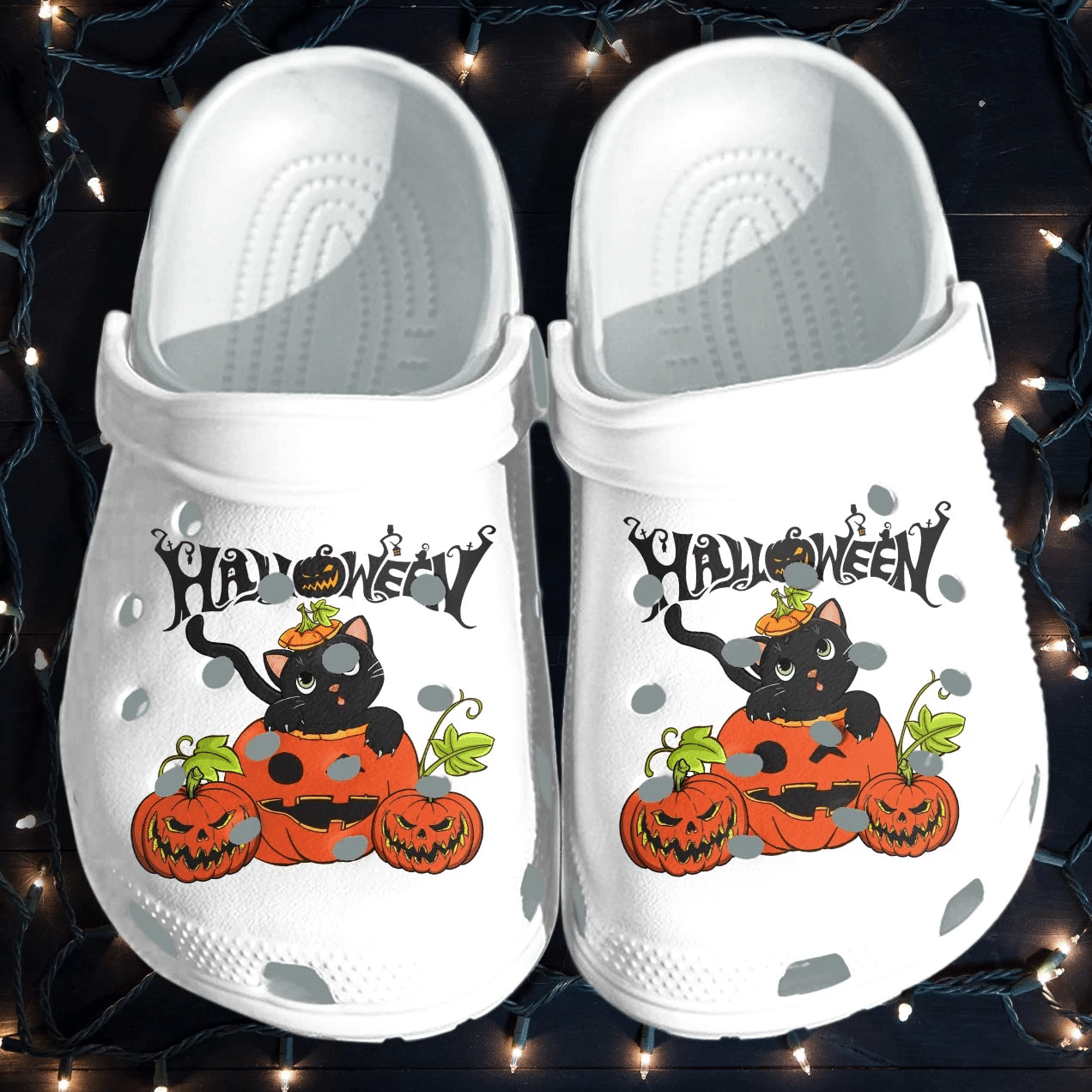 Lovely Cat In A Pumpkin Shoes Clog – Halloween Crocs Crocband Clog Birthday Gift For Boy Girl