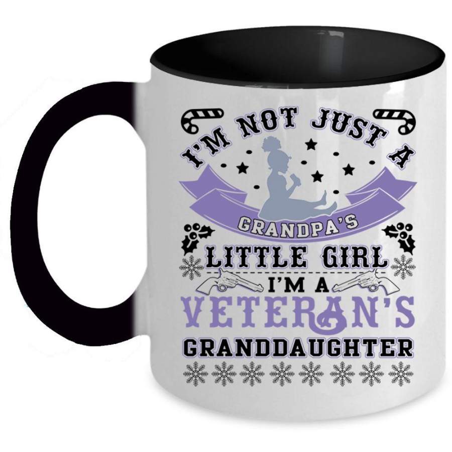 Cute Veteran Coffee Mug, I’m A Veteran’s Granddaughter Accent Mug