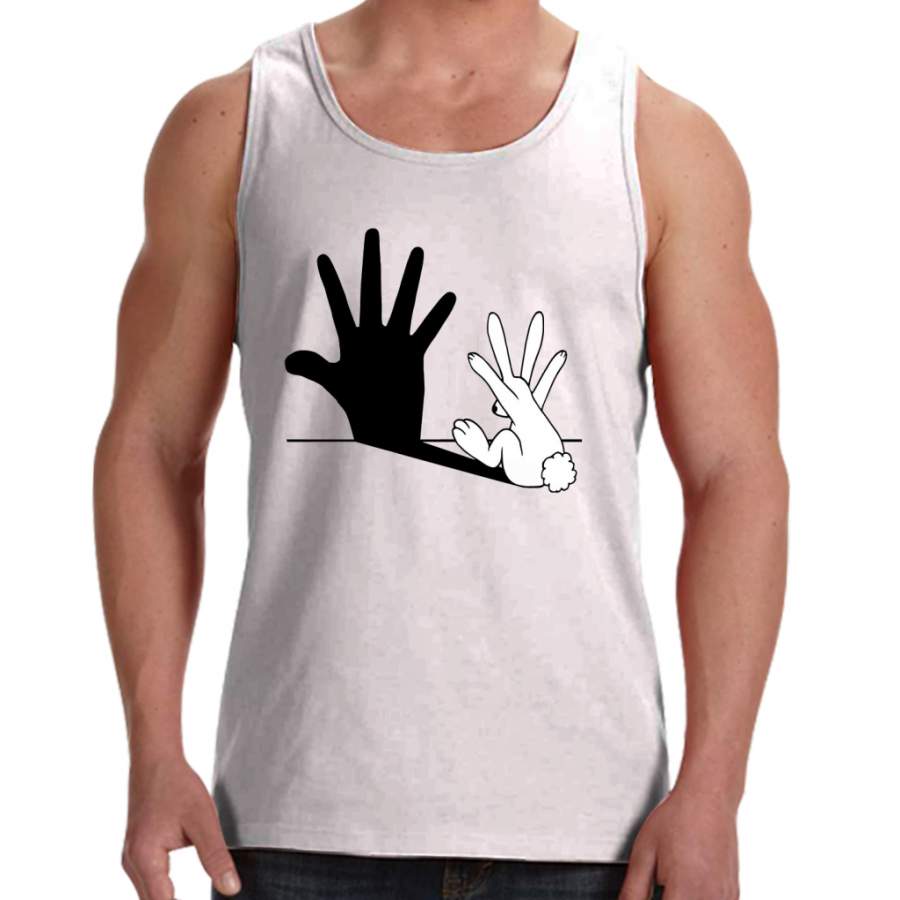 Rabbit Hand Shadow Men Tank Top