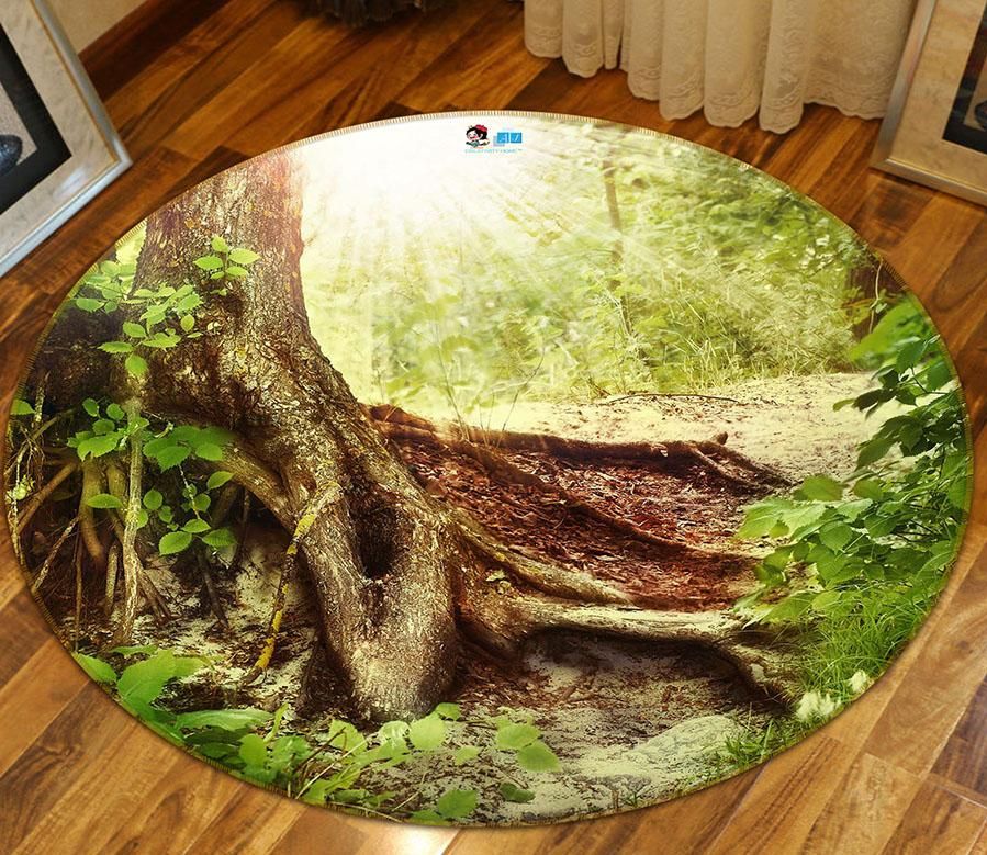 3d Big Tree Roots 66199 Round Rug Home Decor