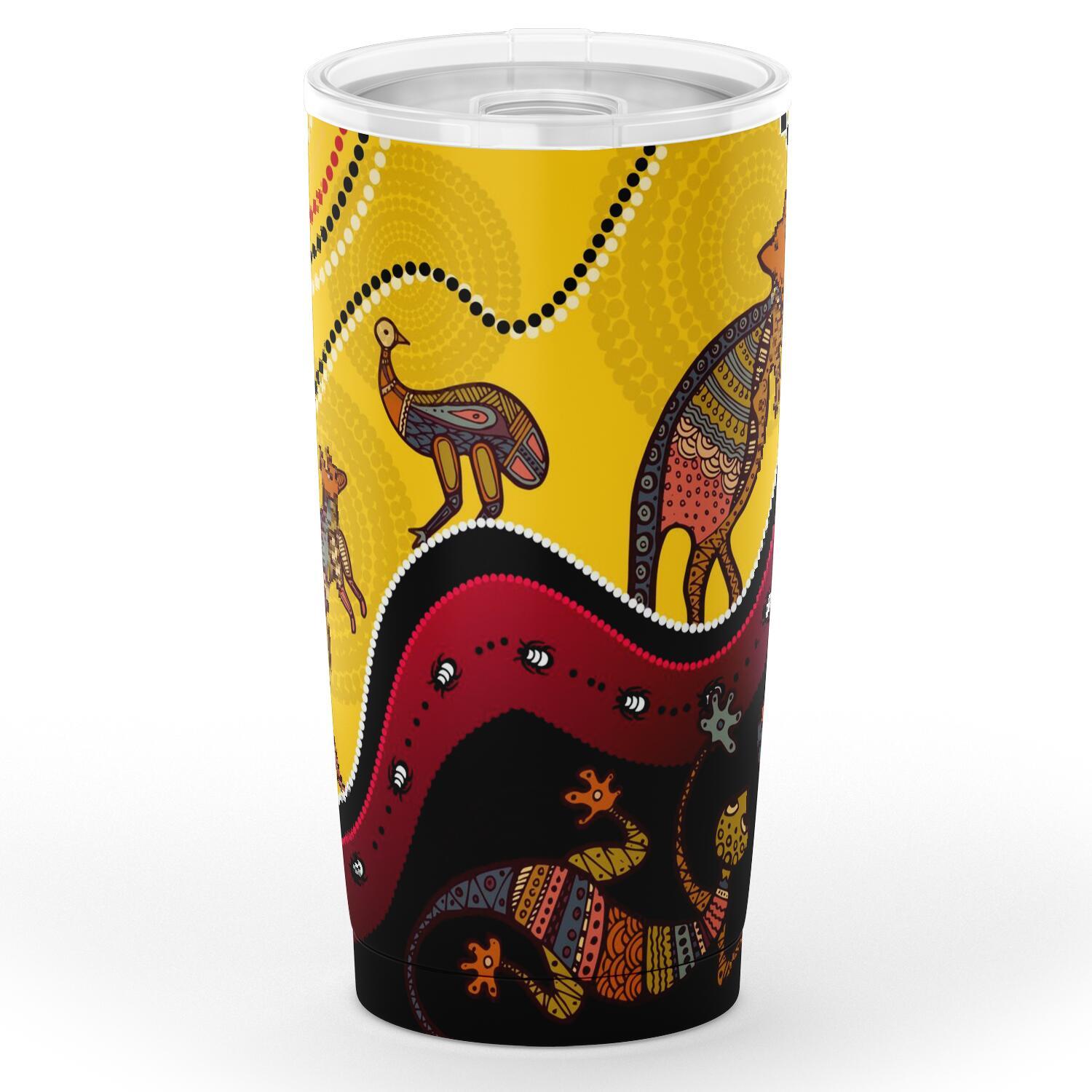 Aboriginal Insulated Tumbler – Indigenous Animals Life Art