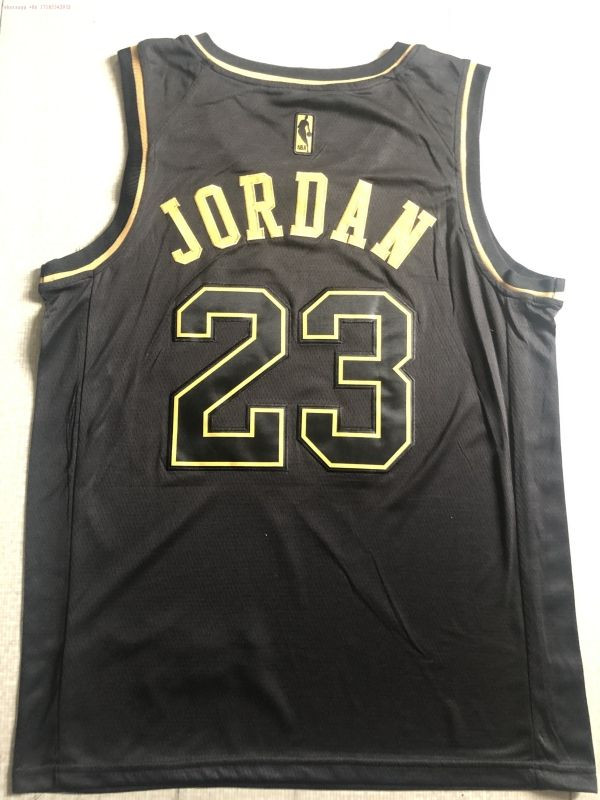 Chicago Bulls Michael Jordan #23 NBA Golden Brandedition Black Jersey