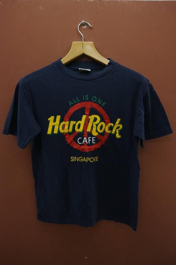 Vintage Hard Rock Cafe Singapore Shirt Hollywood Peace And Unite Street Wear Top Shirt