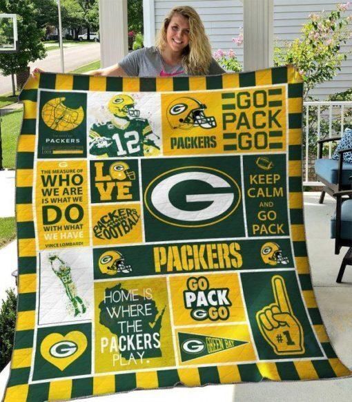 Green Bay Packers Home Is Where The Packers Play For Fans Ds0 07396 Fleece Quilt Blanket Personalized Customized Home Decor