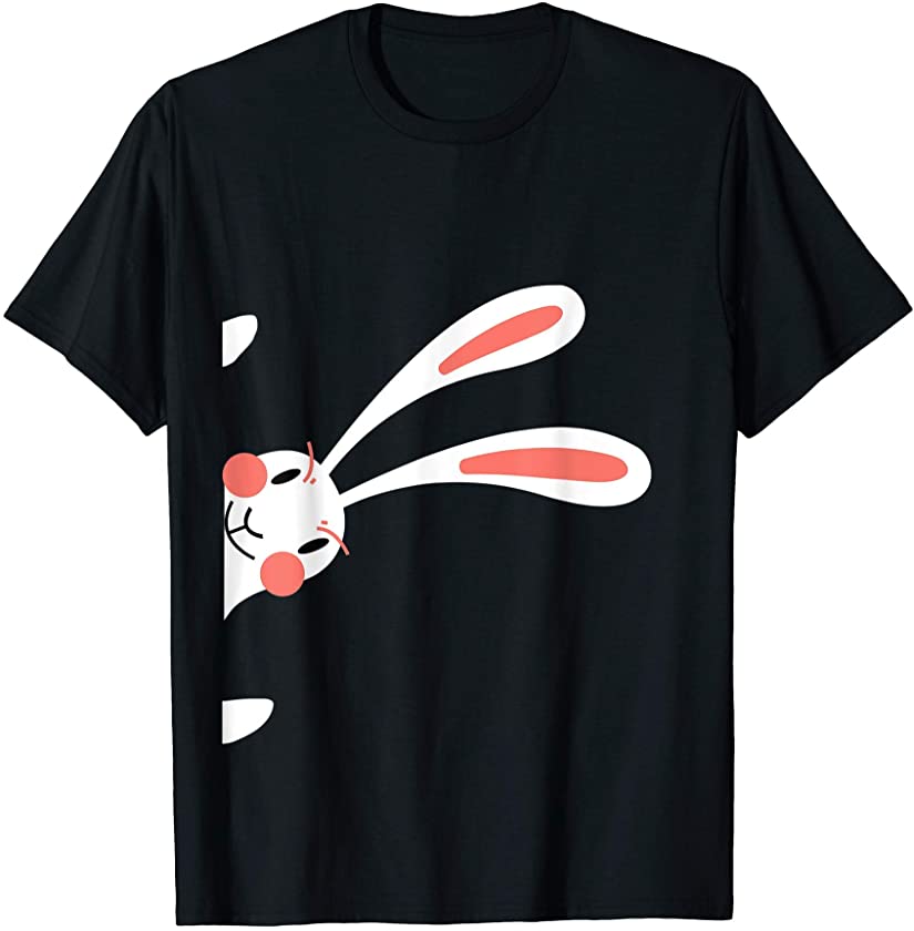 Quarantined With My Peeps Peekaboo Easter Day Funny Bunny T-Shirt