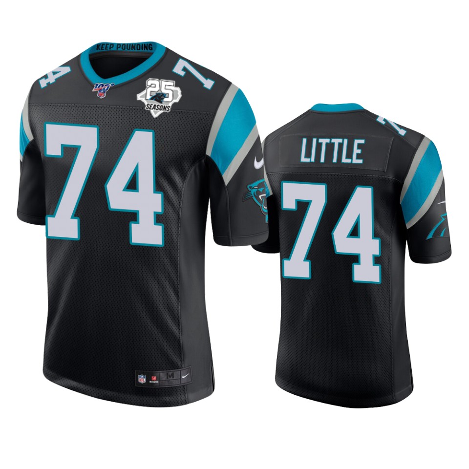 Carolina Panthers Greg Little Black 25th Season Vapor Limited Jersey