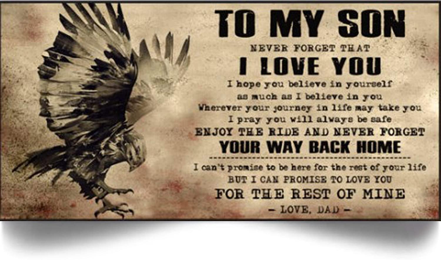 Eagle Poster-to My Son-Never Forget That I Love You-Dad to Son-Home Decoration Poster, Wall Poster, Home and Room Decoration, Gifts for Son