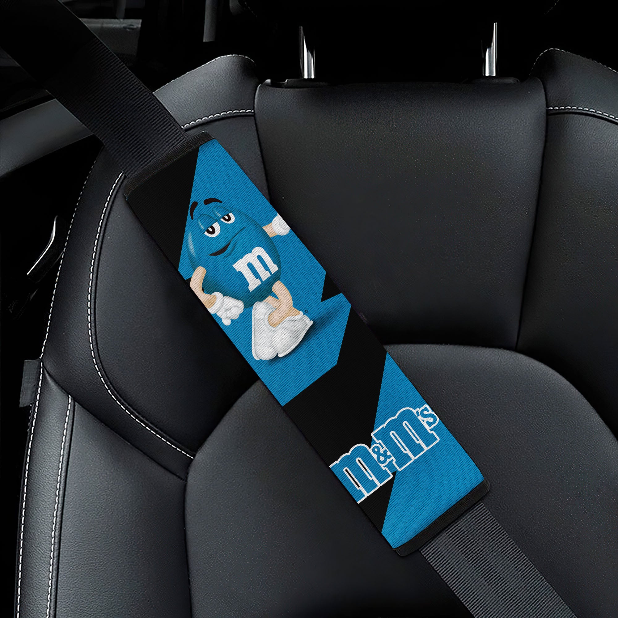 M&M’S Candy Ice Cream Cones Chocolate Blue Car Seat Belt Covers Custom Car Accessories