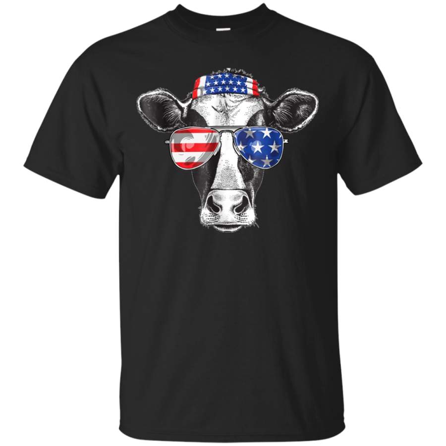 AGR Vintage Patriot Cow Tshirt 4th Of July American Flag