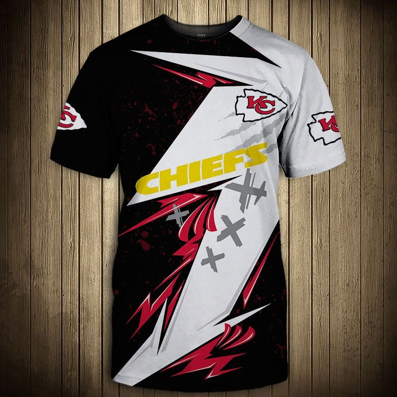 Black & White Kansas City Chiefs T Shirt Mens