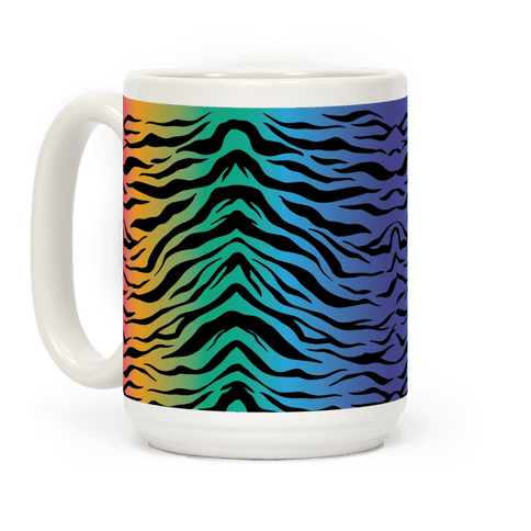 Tiger Stripe Rainbow 90S Pattern Coffee Mug