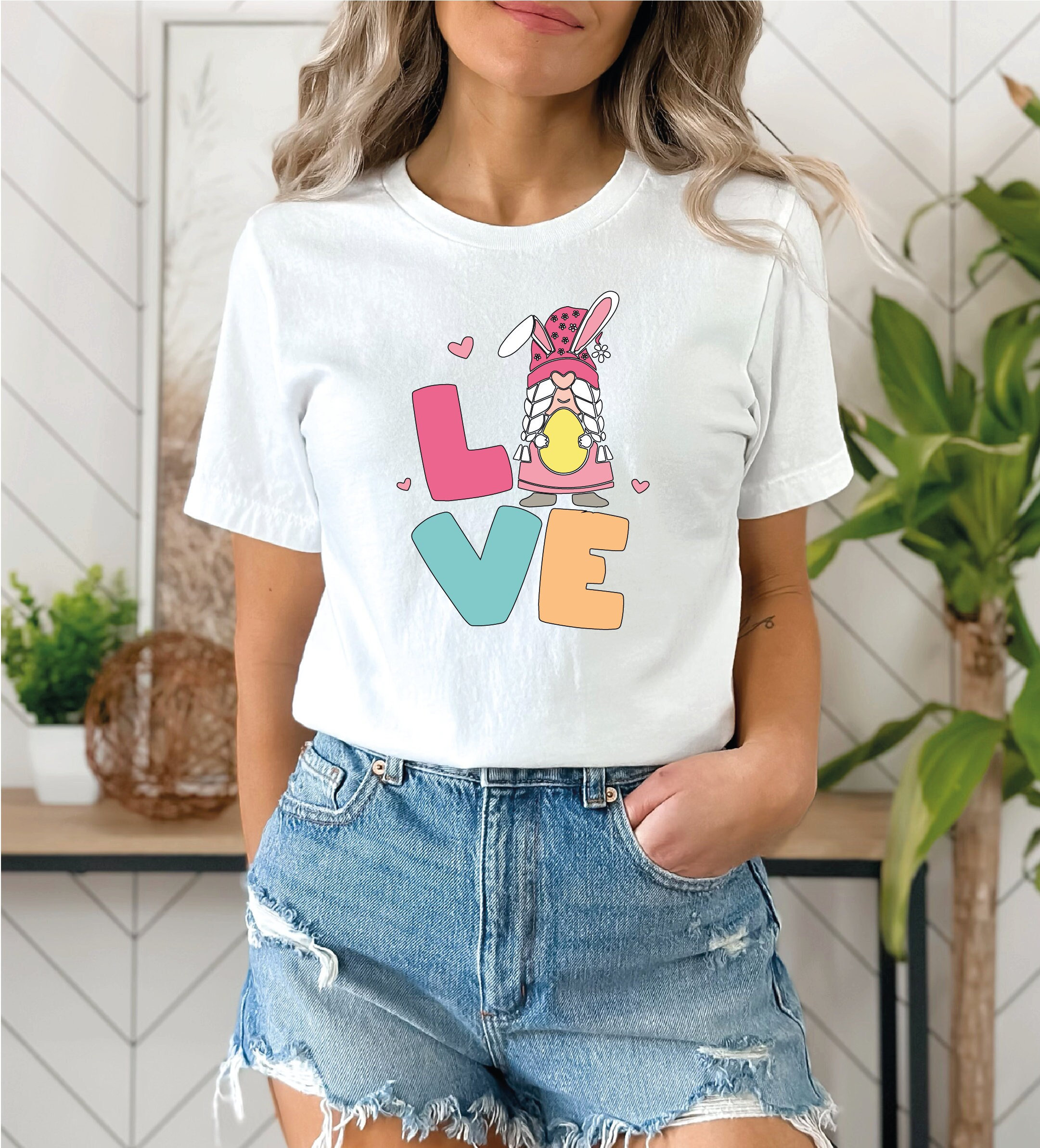 Love Easter Shirt, Easter Shirt, Easter Gnomes Shirt, Cute Easter Shirt, Easter Playboy bunny Halloween costume  Shirt, Easter Shirt For Woman, Easter T-shirt