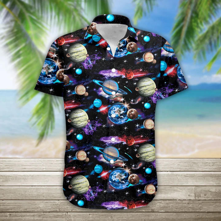 Planets Solar System Hawaiian Shirts For Men Ha69157