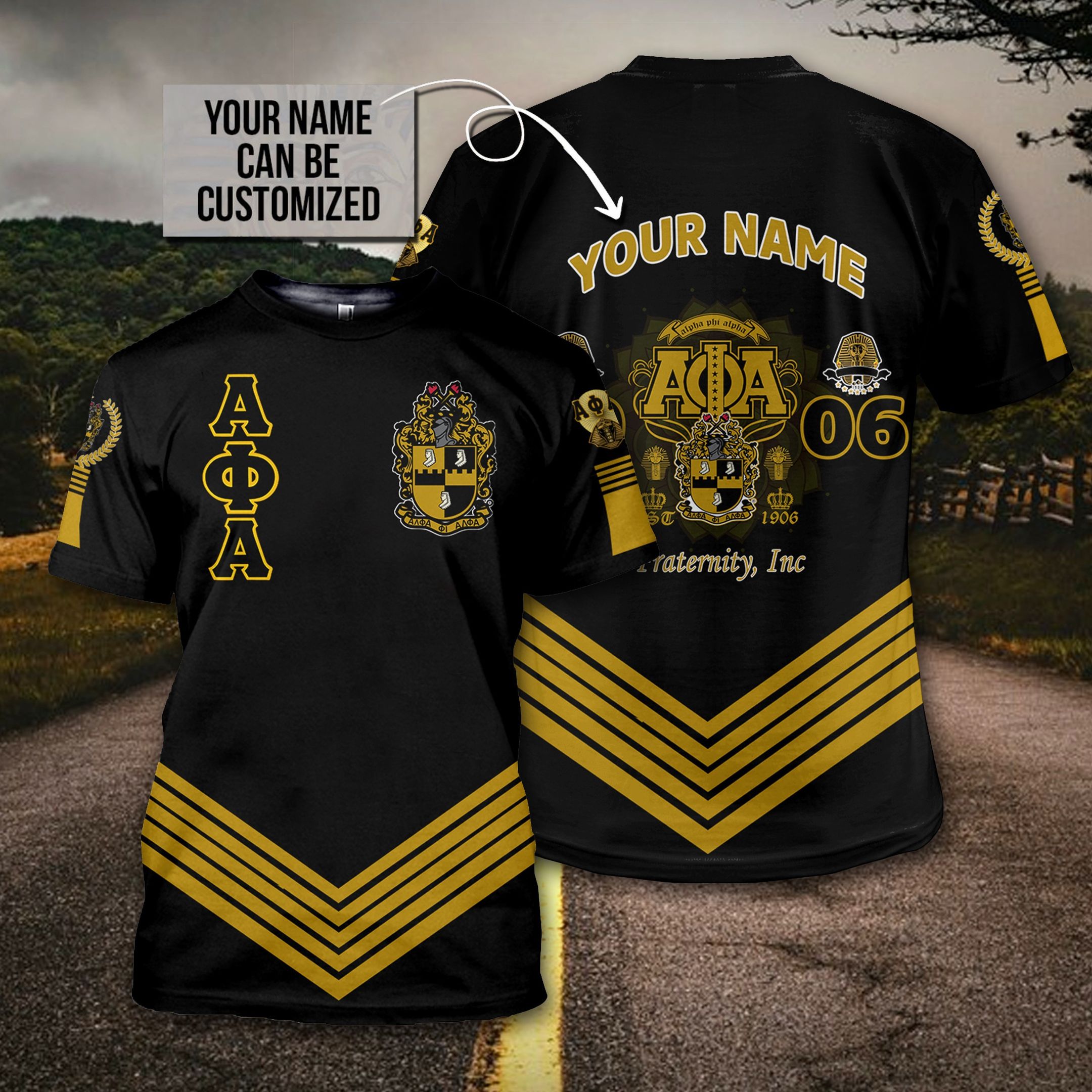 3D ALL OVER ALPHA PHI ALPHA CUSTOM NAME CLOTHING