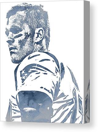 Tom Brady New England Patriots Pixel Art 150 Joe Hamilton Canvas Print