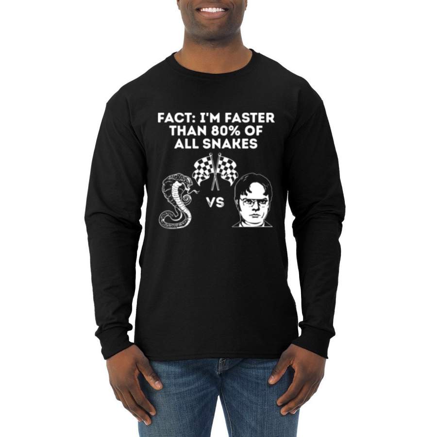 Fact: I’m Faster Than 80% Of All Snakes White Pop Culture Mens Long Sleeve Shirt