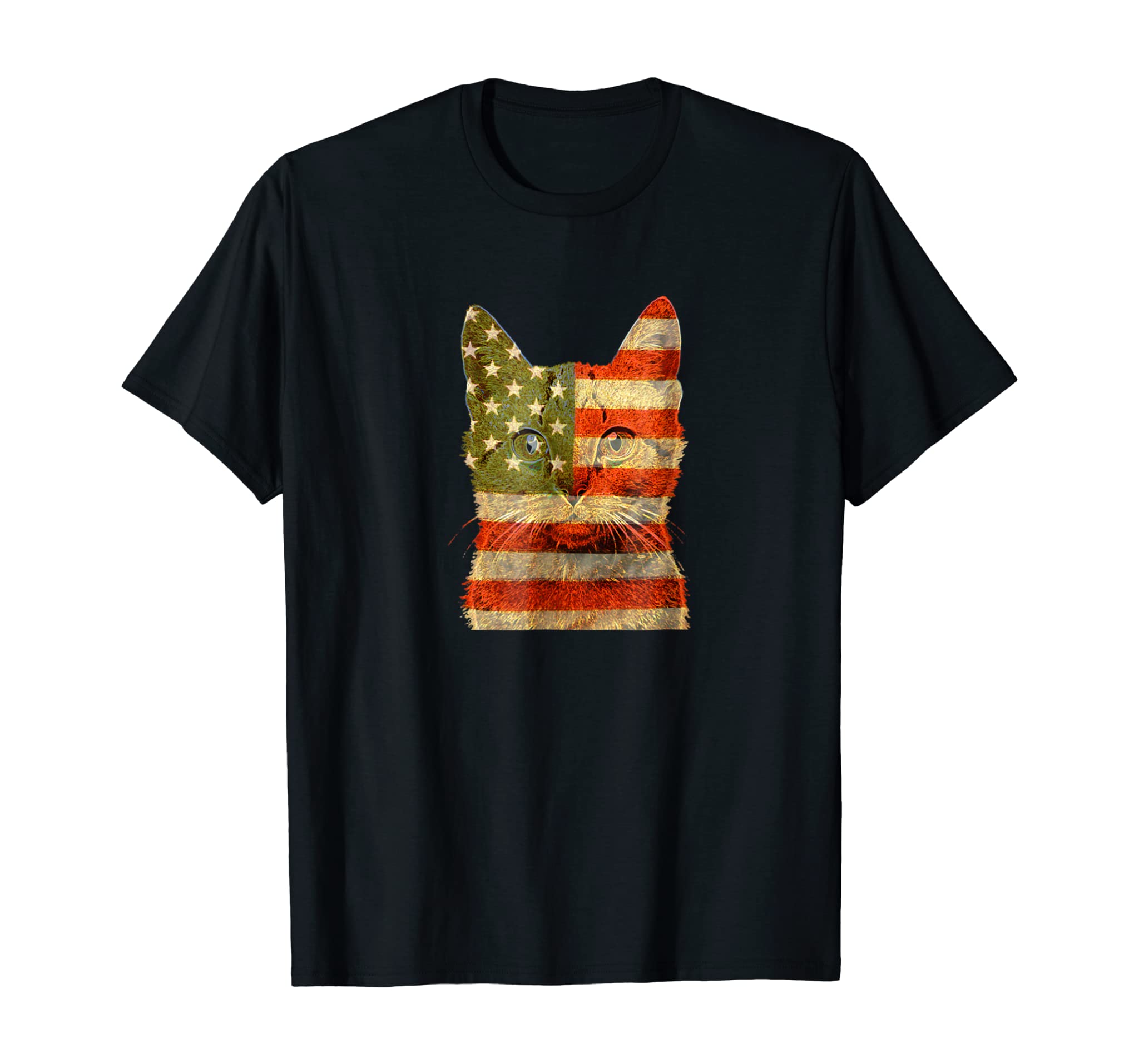 American Flag Cat 4th of July USA Patriotic Kitten T Shirt