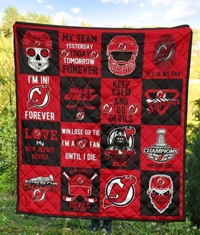 My Team New Jersey Devils Quilt Blanket Hockey Fan Gift Idea