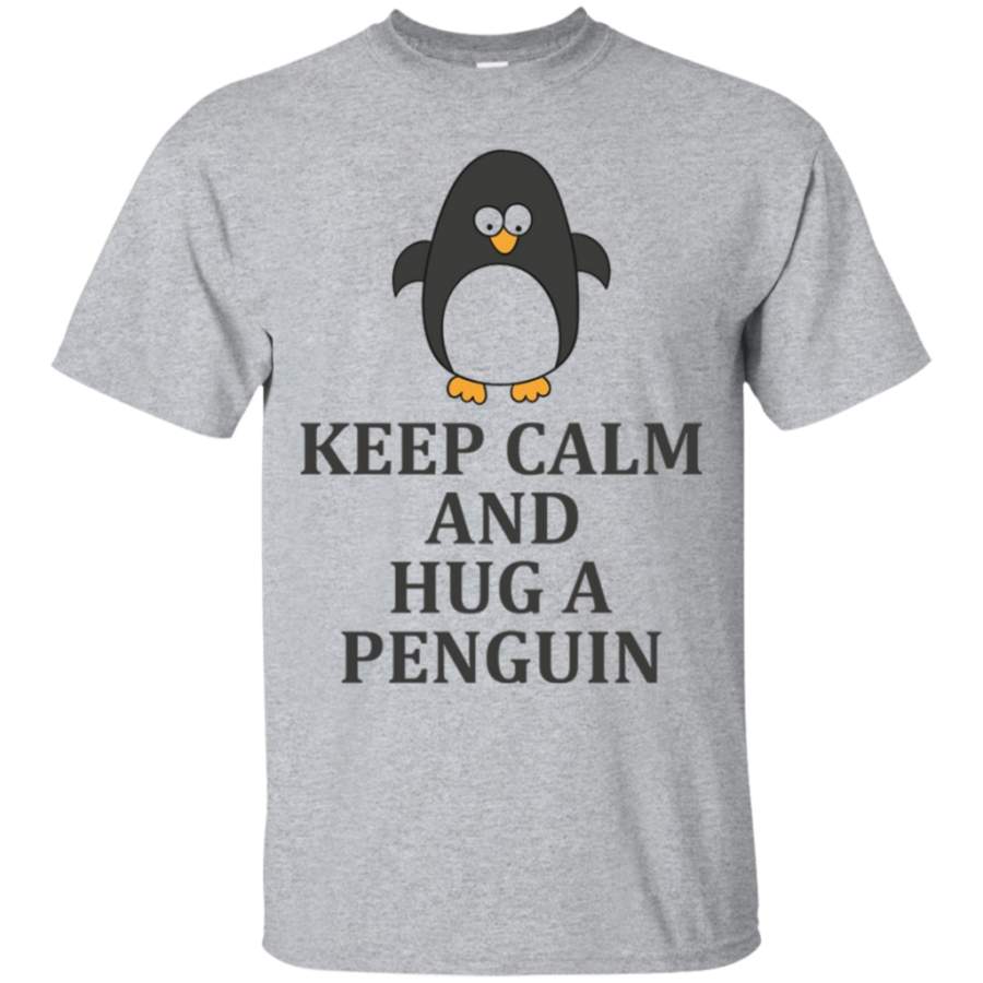 Cool Design KEEP CALM AND HUG A PENGUIN T-shirt