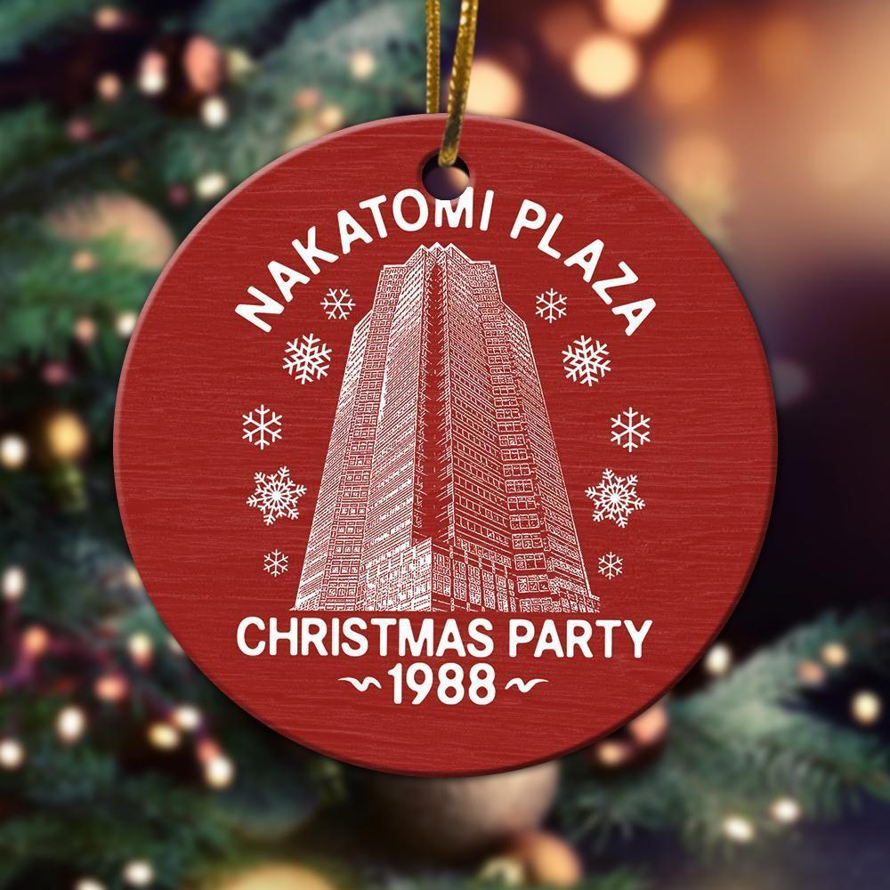 Nakatomi Plaza Christmas Party 1988 Christmas Ornament Christmas Gift Ideas Ceramic Circle Ornament