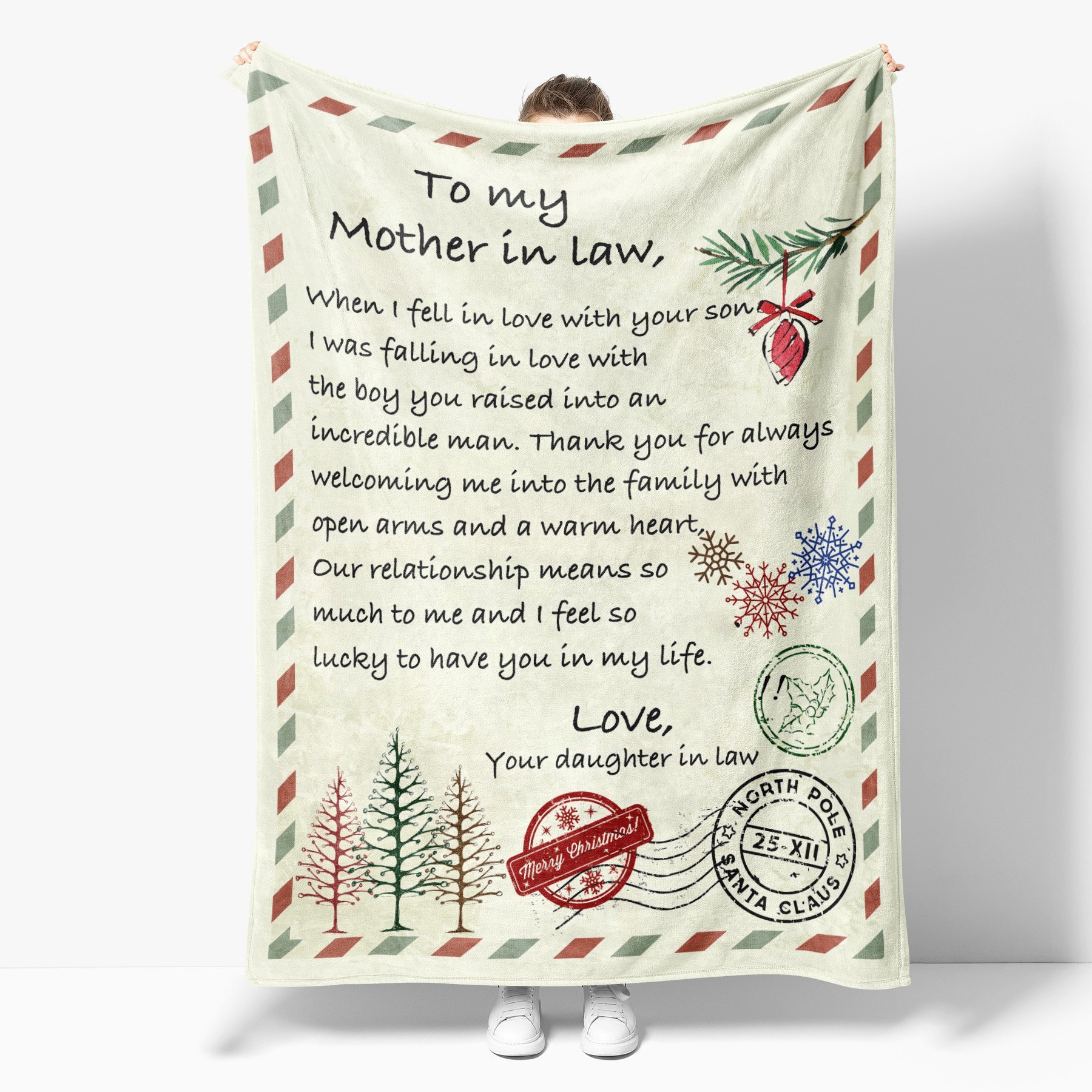 When I Fell In Love With Your Son Fleece Blanket – Quilt Blanket, Things To Get Mom For Mother’S Day, Mother’S Day Gift From Daughter  In Lawto Mom, Home Decor Bedding Couch Sofa Soft And Comfy Cozy