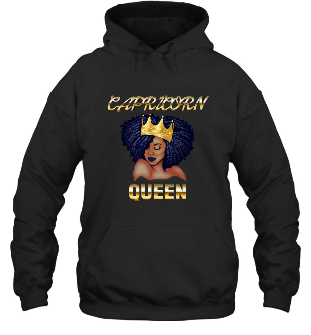 Capricorn Queen Born December January Black Queen Birthday Hooded Sweatshirt