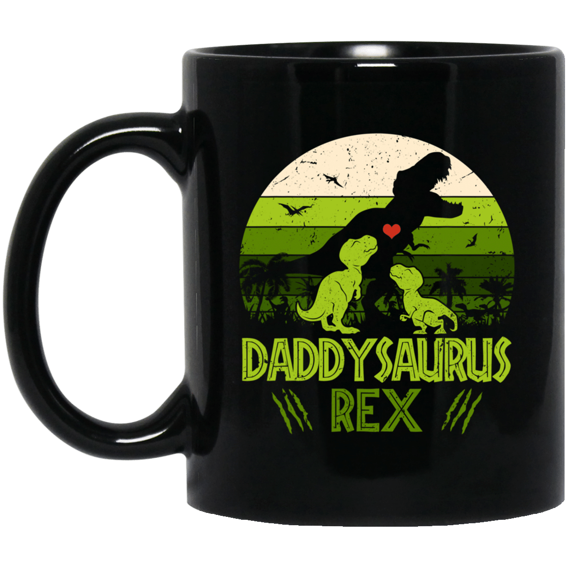 Vintage Retro 2 Kids Daddysaurus Dinosaur Lover Mug