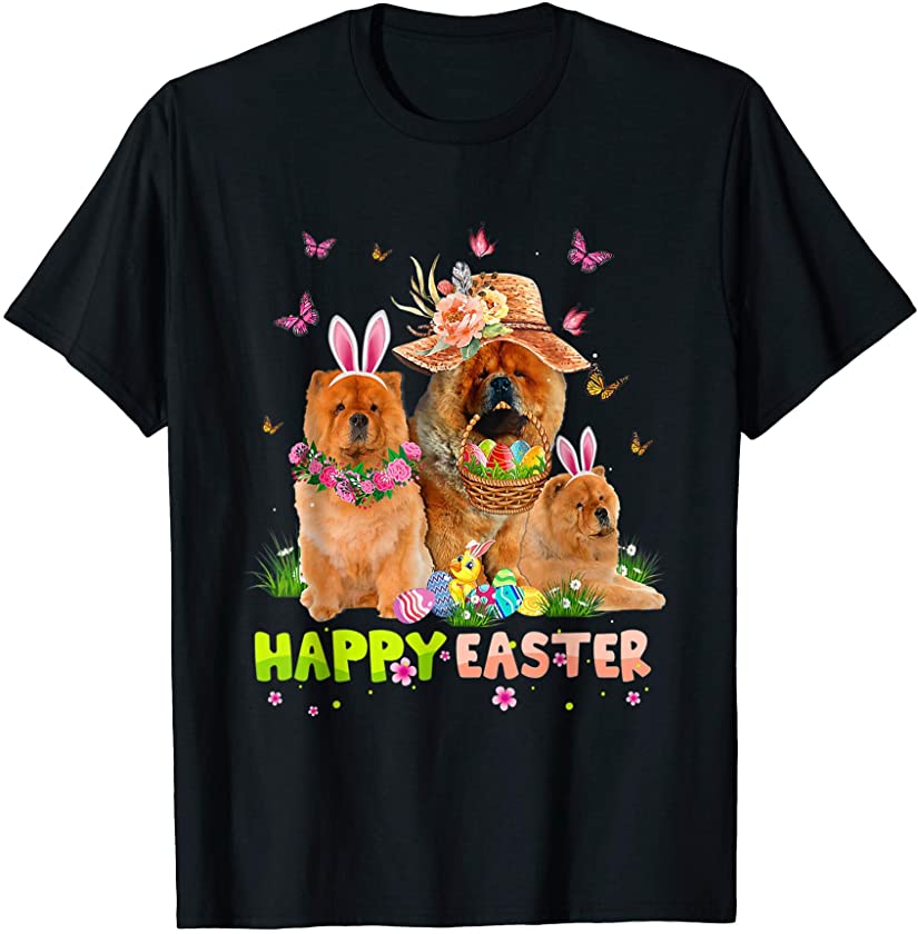 Chow Chow Dog Happy Easter Bunny Eggs Easter T-Shirt