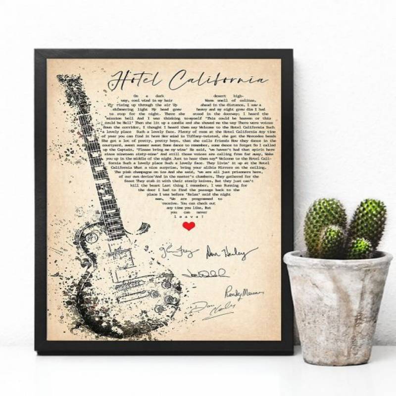 Eagles Hotel California Lyrics Poster Poster Art Design Eagles Hotel California Lyrics Poster Poster Art Design