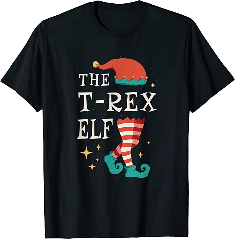 The T-Rex Elf Cute Ugly Christmas Sweater Family T-Shirt