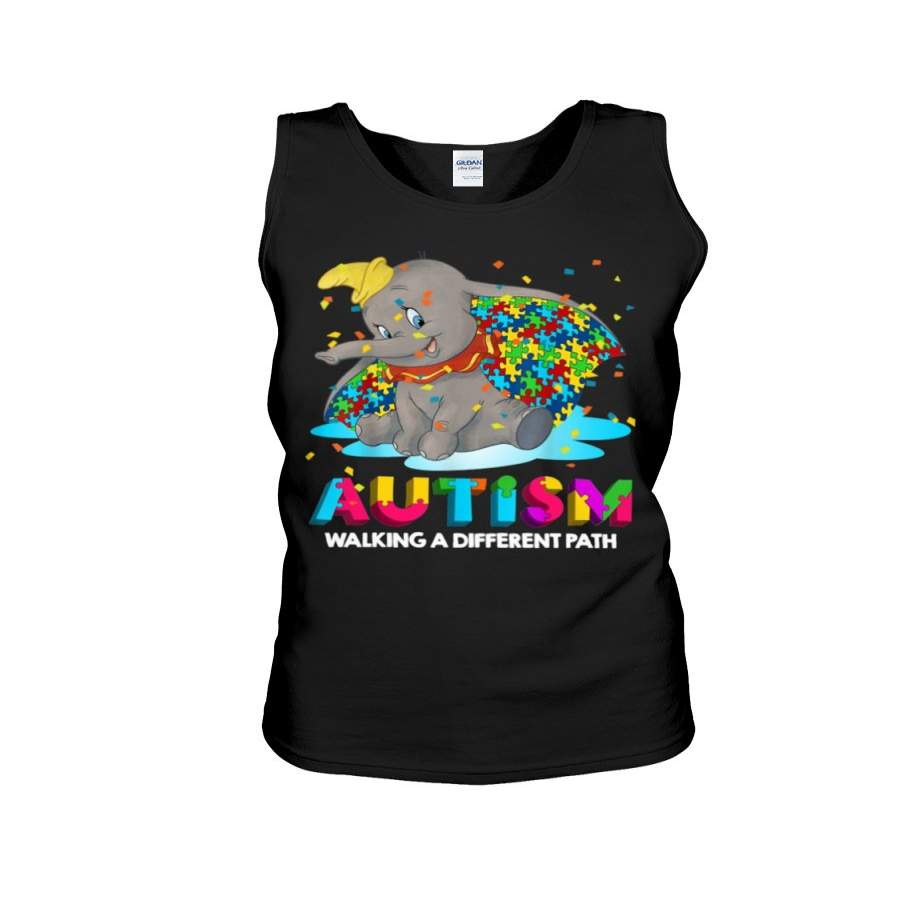 Autism Walking A Different Path For Elephant Lovers Unisex Tank Top