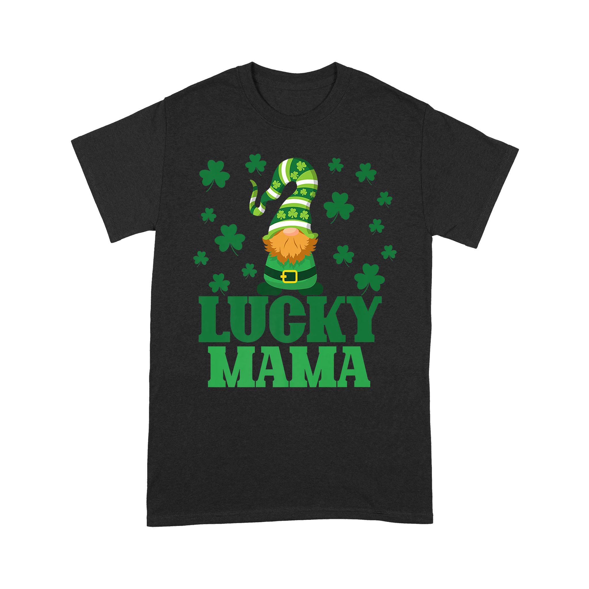 Lucky Mama Mother St Patrick’s Day Clover Gnome Irish Gift Premium T-Shirt – Standard T-shirt