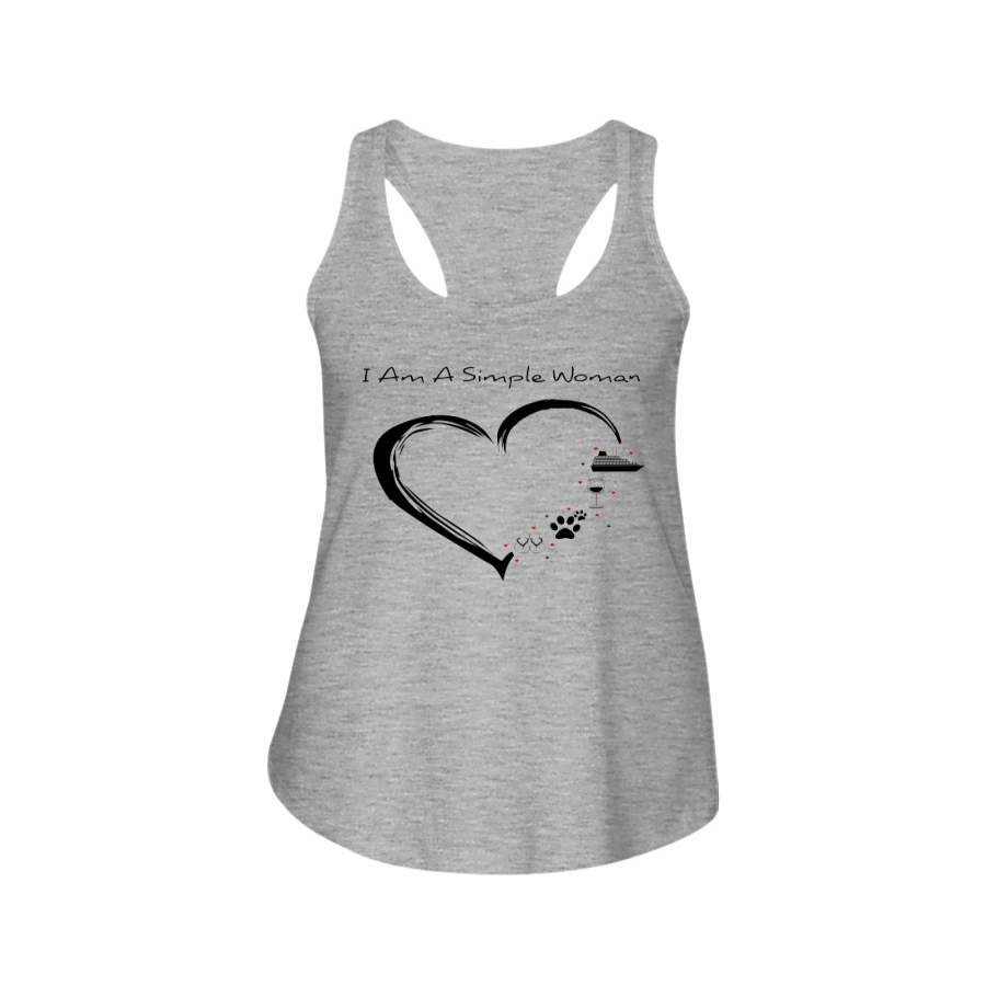 I’m A Simple Women Heart Cruise Ladies Flowy Tank T-Shirt