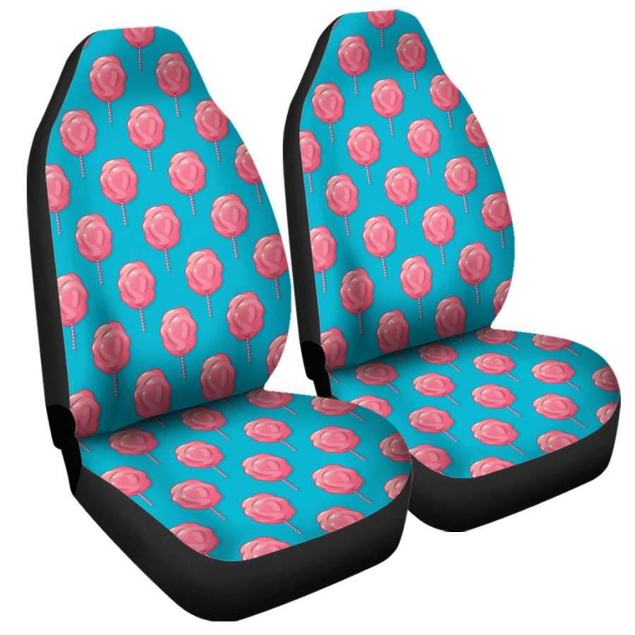 Pink And Blue Cotton Candy Pattern Print Universal Fit Car Seat Covers