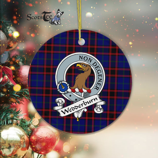 Wedderburn Scottish Clan Badge Plaid Ornament Gift. Christmas Tree Ornament Wedderburn Clan Tartan Ornament Great Christmas Ornaments Gift