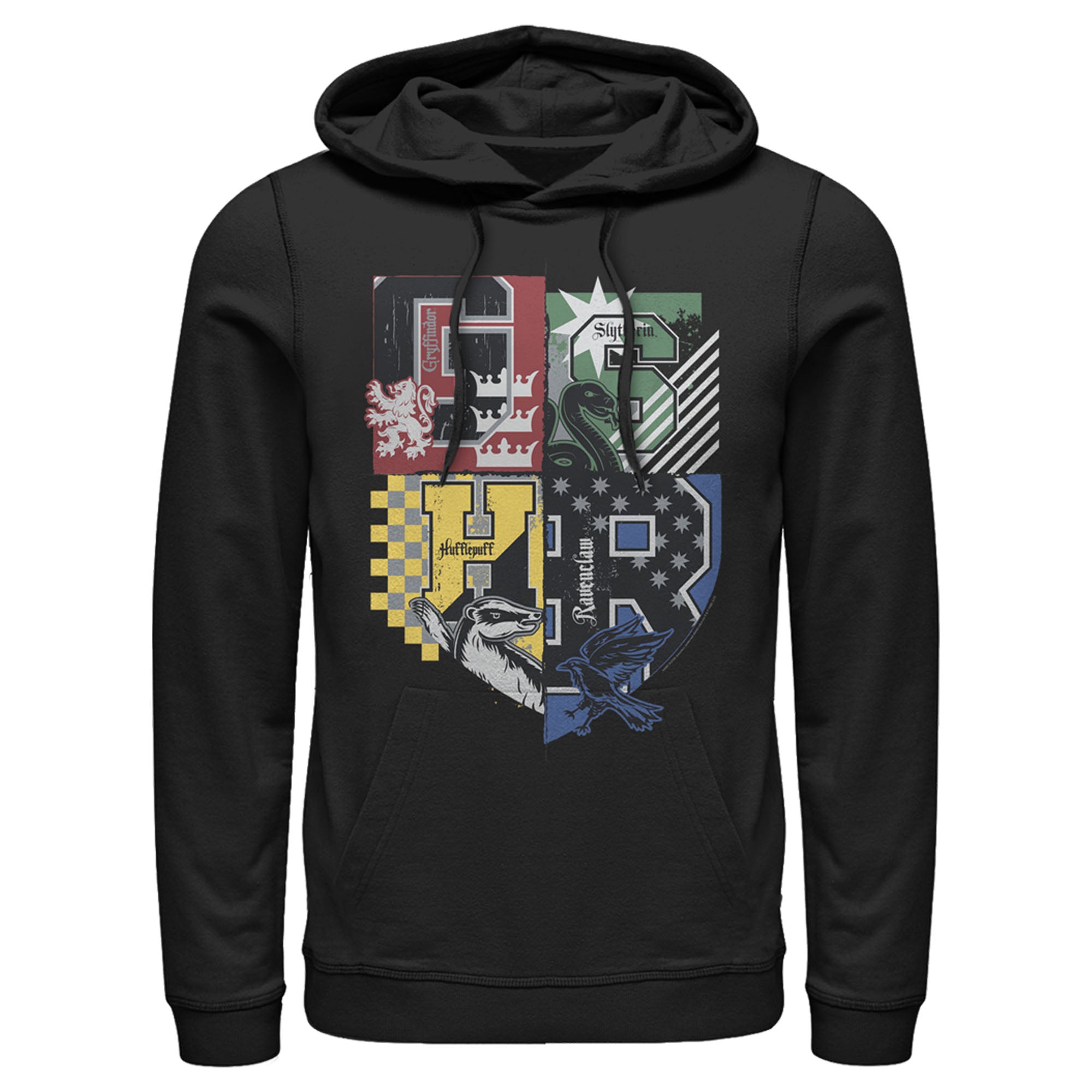 Men’S Harry Potter House Crests Shield Pull Over Hoodie