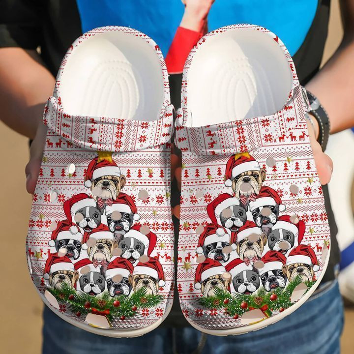 French Bulldog Merry Christmas Classic Clogs Shoes